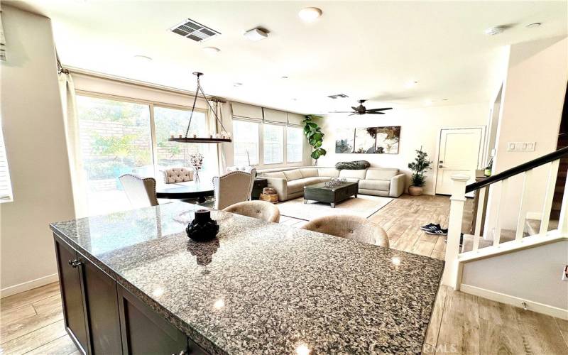 Kitchen Island Looking into Living Room