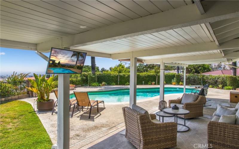PLENTY OF SPACE TO HANG OUT AND ENJOY THE VIEWS OR TAKE A DIP IN THE REFRESHING SWIMMING POOL.