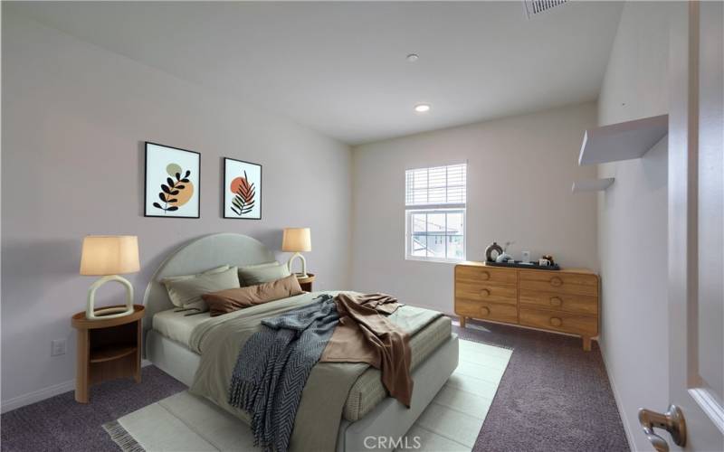 Virtually Staged Upstairs Bedroom 1