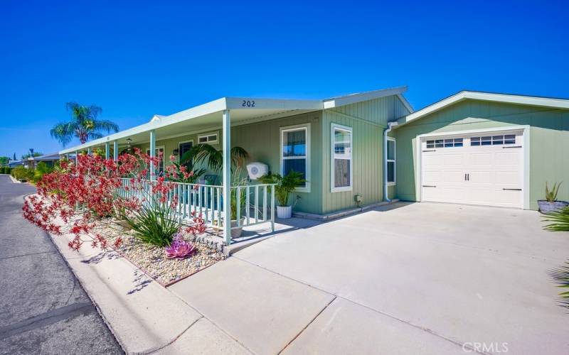 Garage with driveway