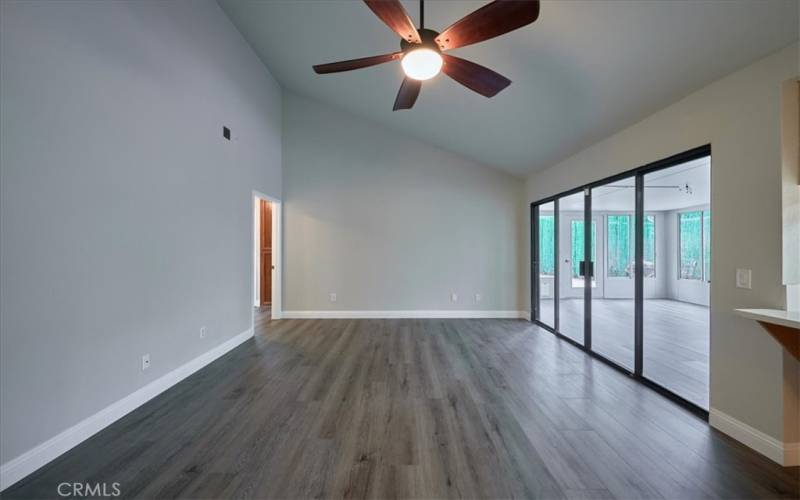 Gathering room open to kitchen