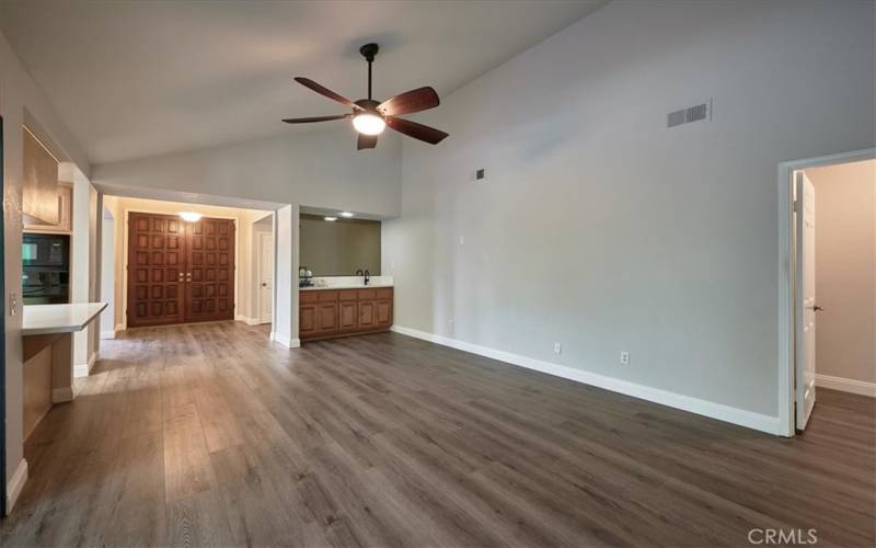 Coffee bar/ bar area with storage in family room