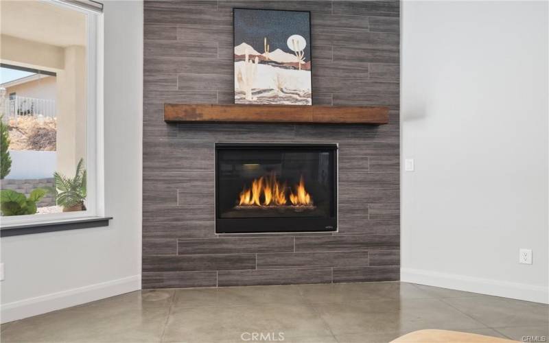 Gorgeous fireplace with custom mantle