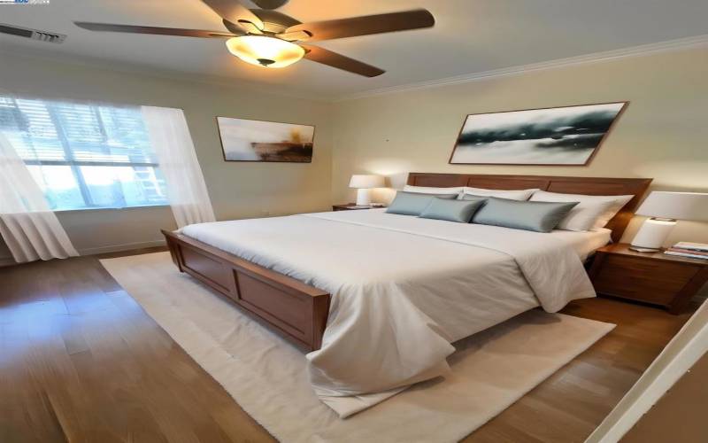 Virtually staged bedroom 1