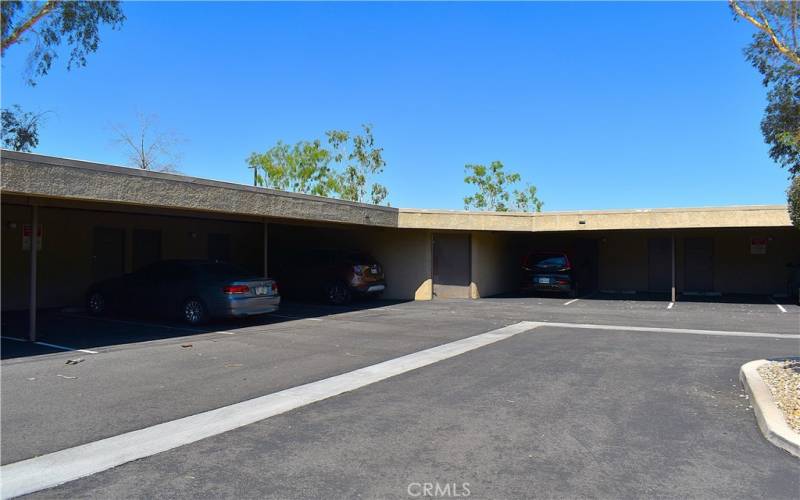 Covered carports. Units spot is 403, the corner on the left-hand side. Straight across from the unit.