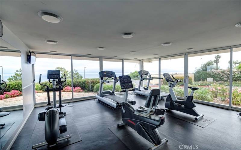 Gym with an ocean view