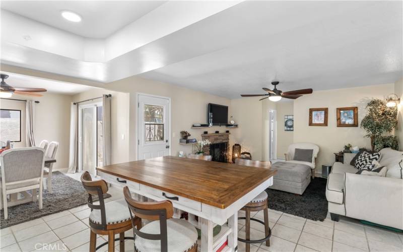 View of family room from kitchen