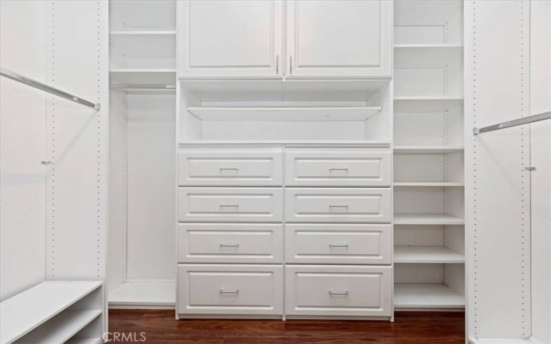 Primary Bedroom Suite Walk-in Closet with built-in organizer