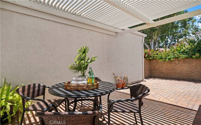 Private front courtyard patio accessed through living room sliding glass door