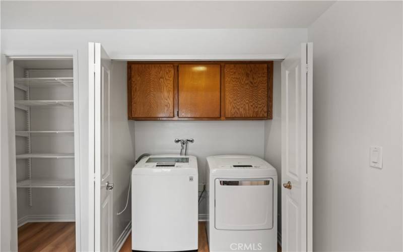 Kitchen pantry and washer dryer closet