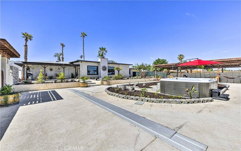 Backyard with the desert landscape.