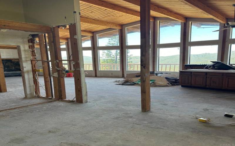 Walls have been demo to open up kitchen