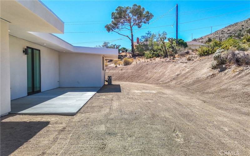 Backyard patio area