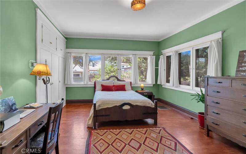 Downstairs bedroom with garden views.