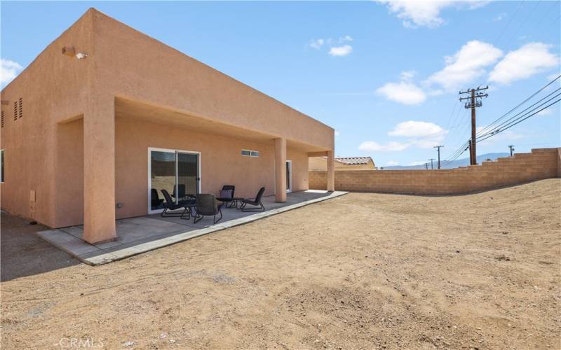 Patio with Easy Conversion to California Room & Block Walls.