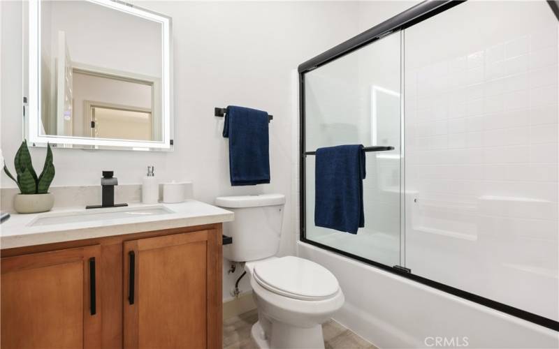 Guest Bathroom, Touch Light Defogging Mirror & Modern Features.