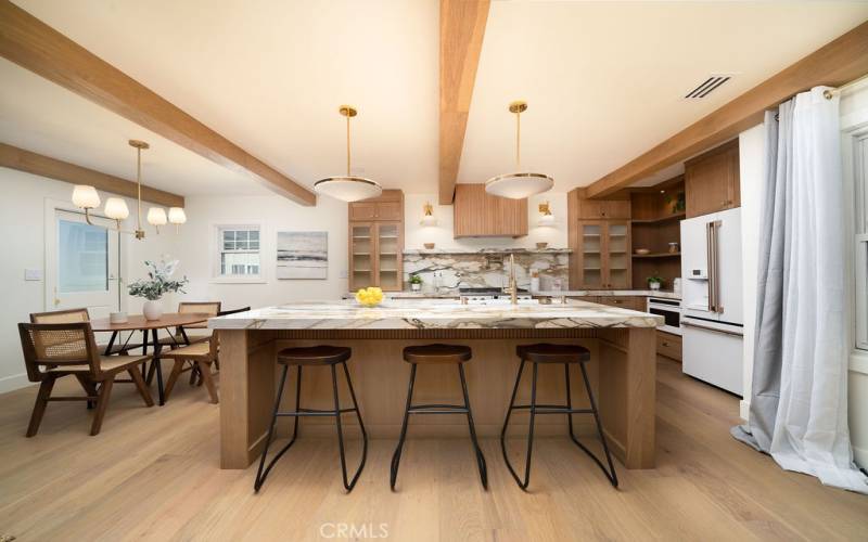 Large island in kitchen