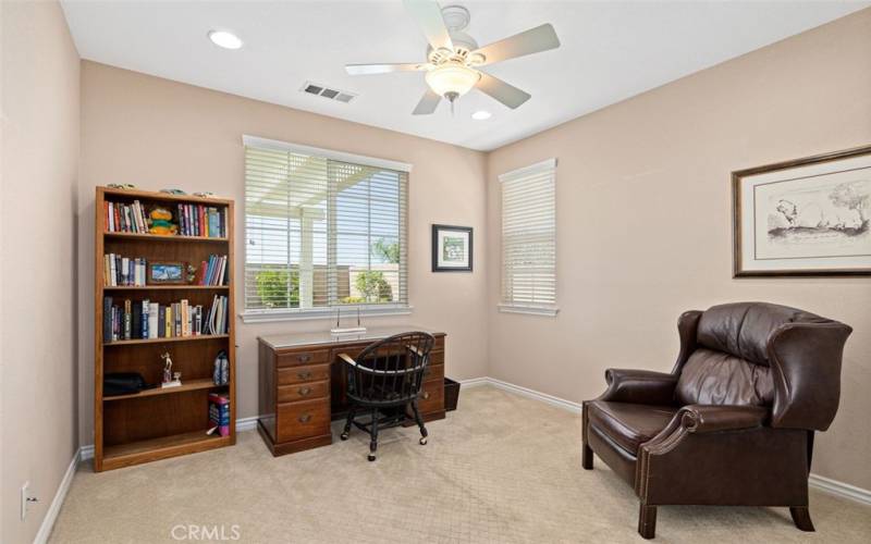 Office/3rd Bedroom with lighted ceiling fan