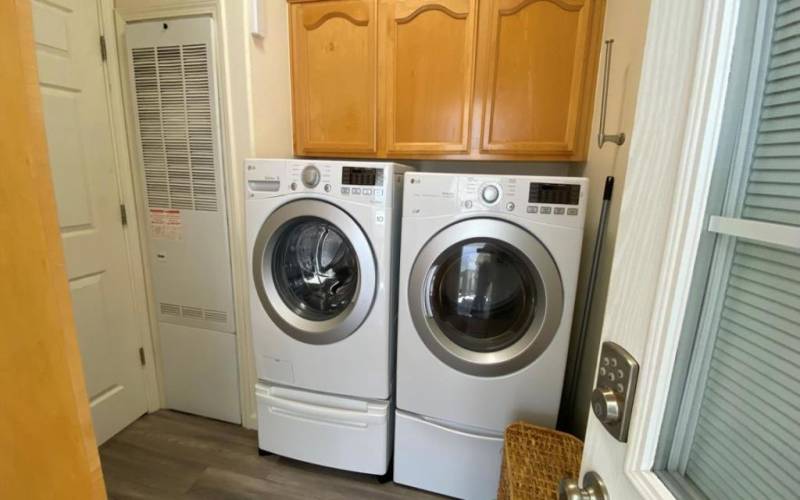 Newer washer Dryer In a great sized laundry room