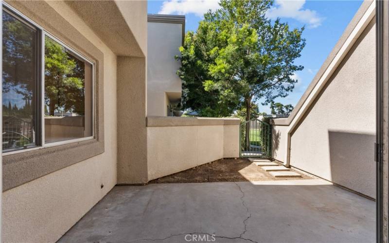 Backyard and patio open the large grassy area