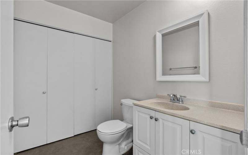 Laundry area in guest bathroom