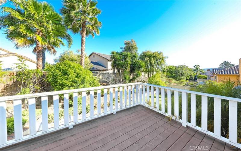 Balcony off back of house