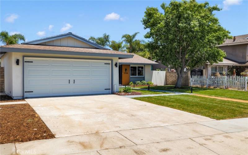 Front of House Two Vehicle Garage View