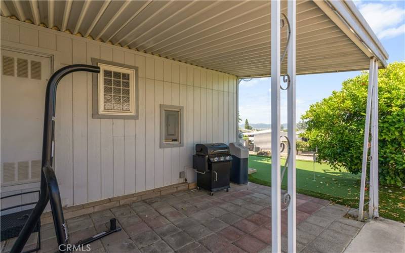 Back patio with view