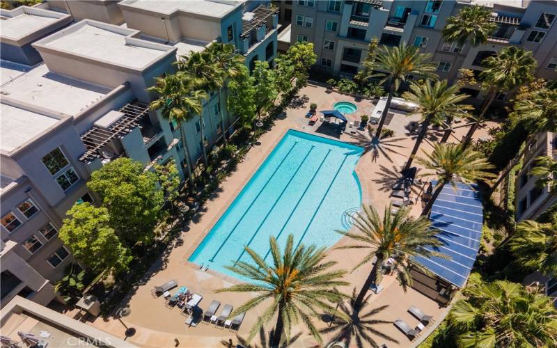 Air view of the pool