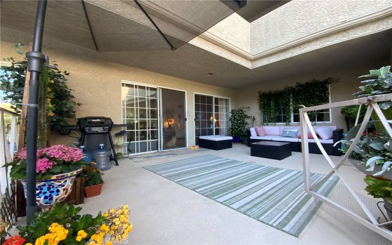 Large patio off living room
