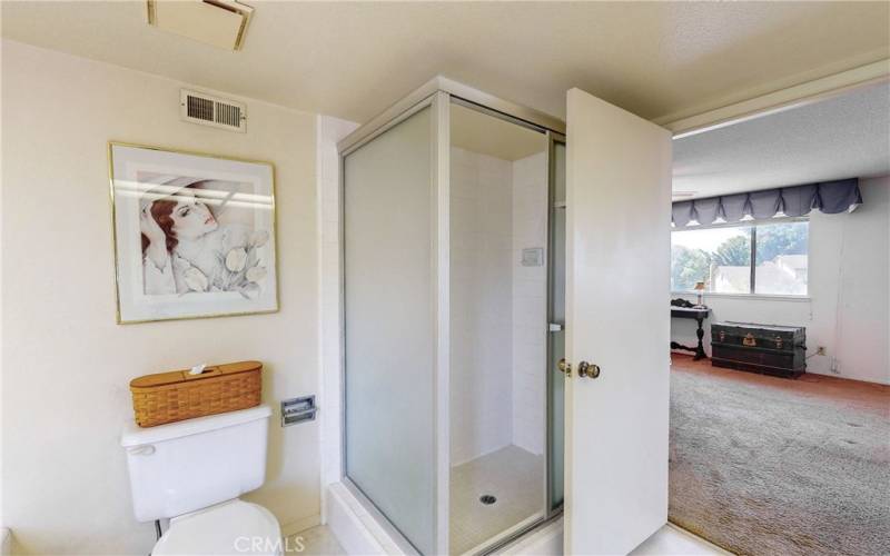 Walk- in shower in primary bath.