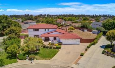 Aerial view of the front of the house.