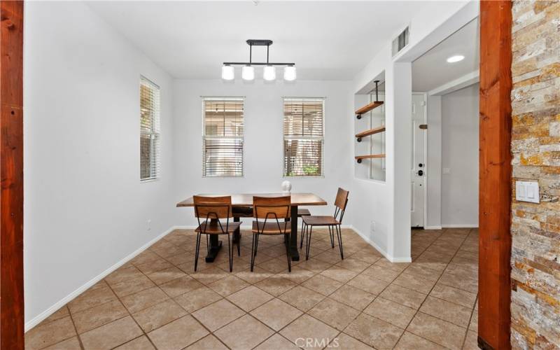 Dining room is large and natural light