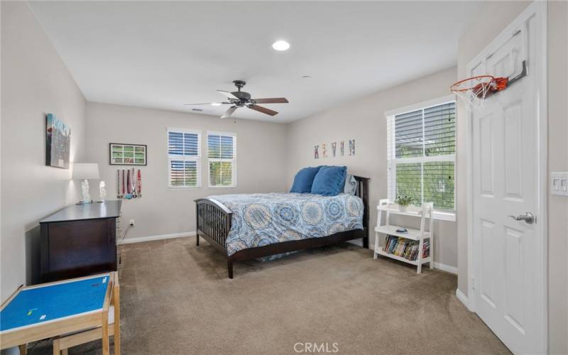 Large upstairs loft with a closet, currently being used as a 5th bedroom