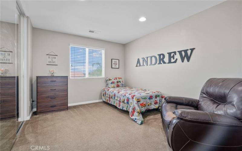 Third upstairs bedroom with large closet & mirror wardrobe doors