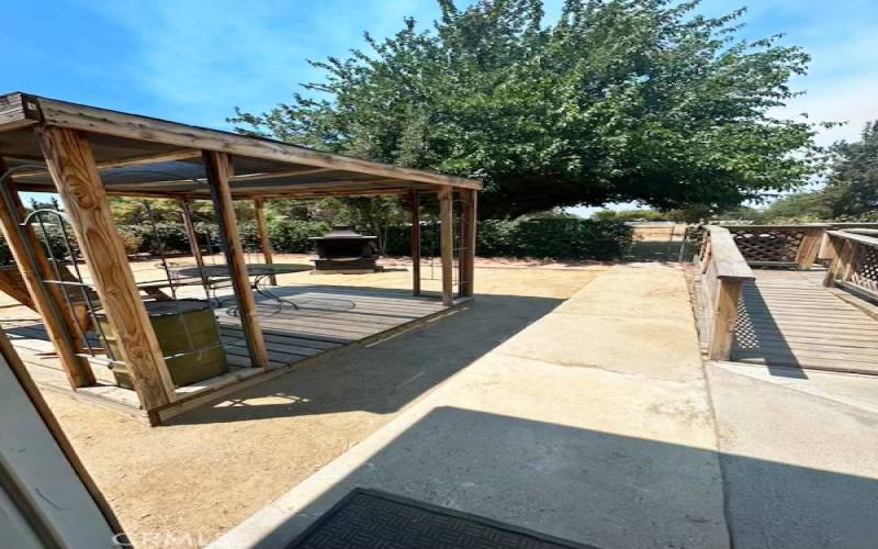 Gazebo in backyard.