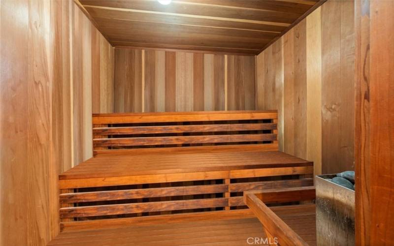 Sauna in back bathroom