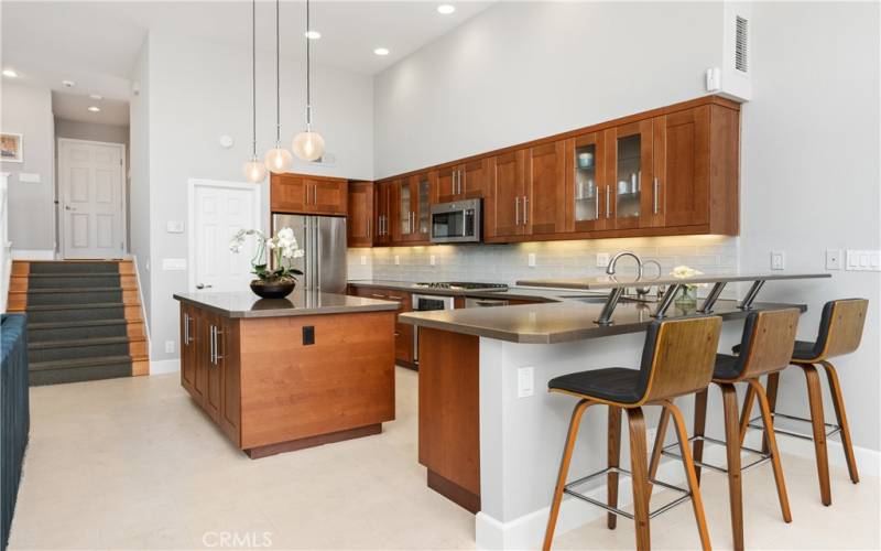 Kitchen Counter offers extra dining space