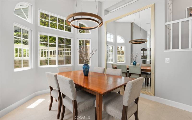Beautiful dining area with room for large table