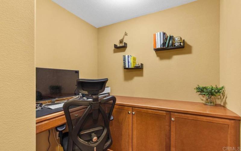 Extra space can be use as an office, desk.