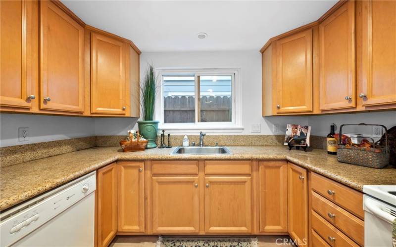 Lots of countertop space is here in the kitchen.