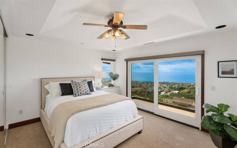 2nd bedroom with private deck and wonderful ocean views.