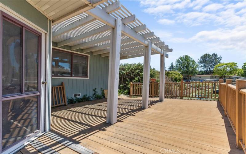 Direct access to the deck through the sunroom.