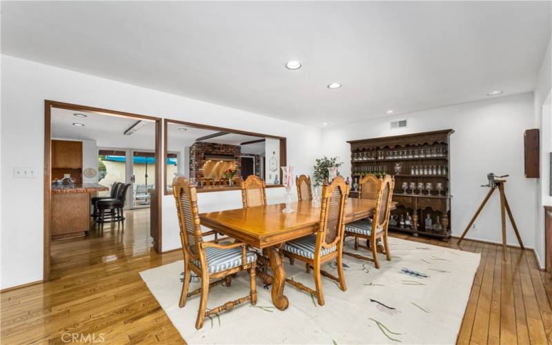 Formal Dining Room towards kitchen and indoor grill area