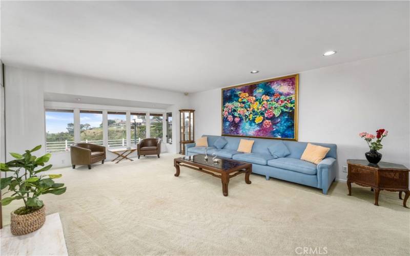 Formal living room with view in distance