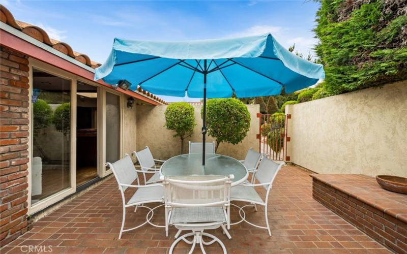 Private patio off of kitchen