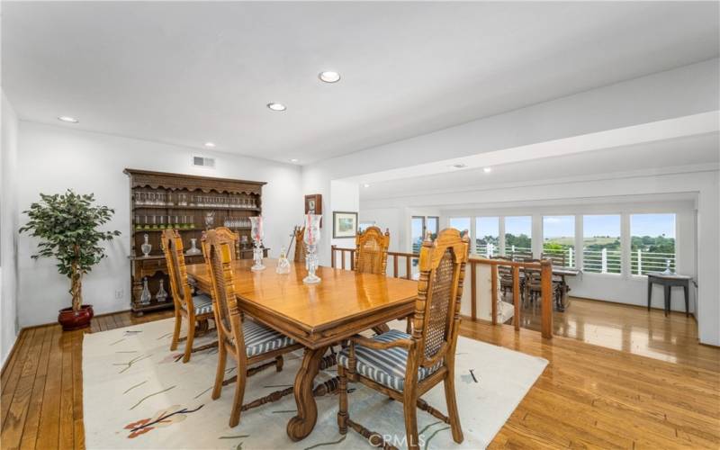 Formal open dining room overlooking view