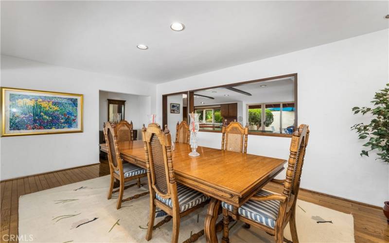 Formal dining room towards kitchen