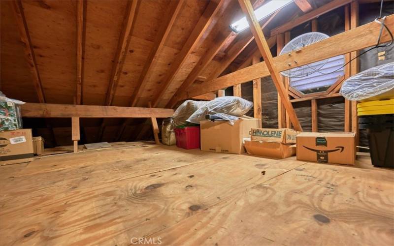 Storage in garage attic