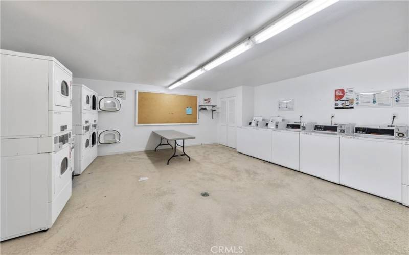 Spacious community laundry area